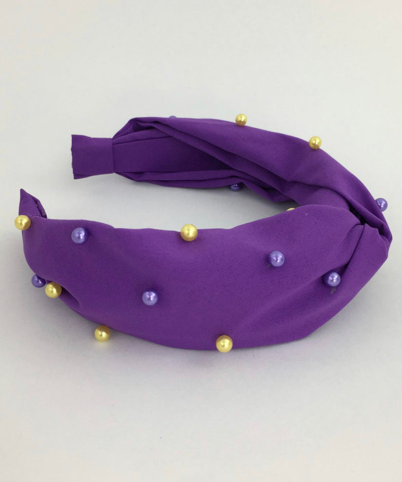 530 Purple Beaded Headband