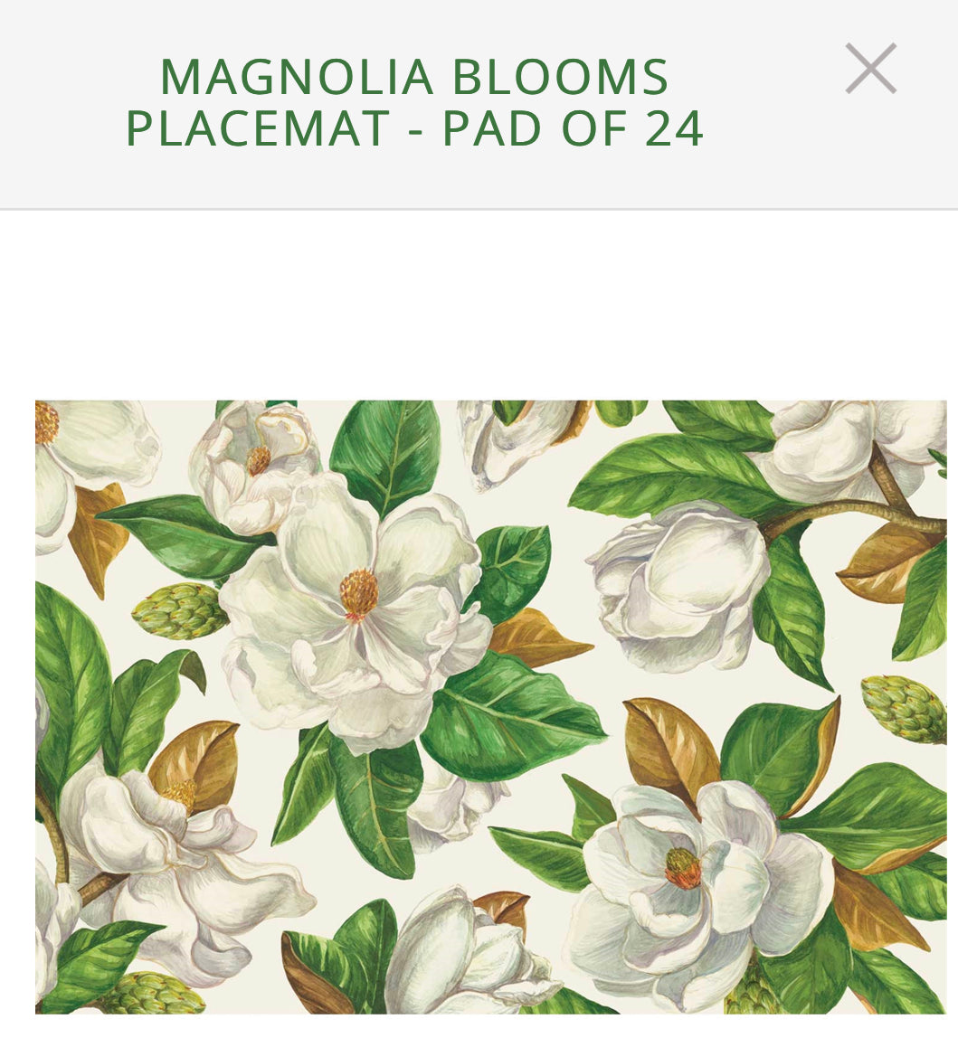 104 Magnolia Blooms Placemat - pad of 24